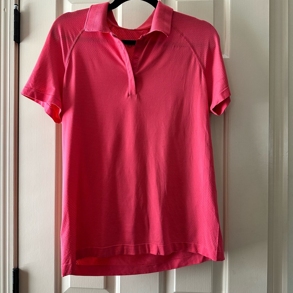 Lululemon Athletica Pink Fitted Polo Shirt